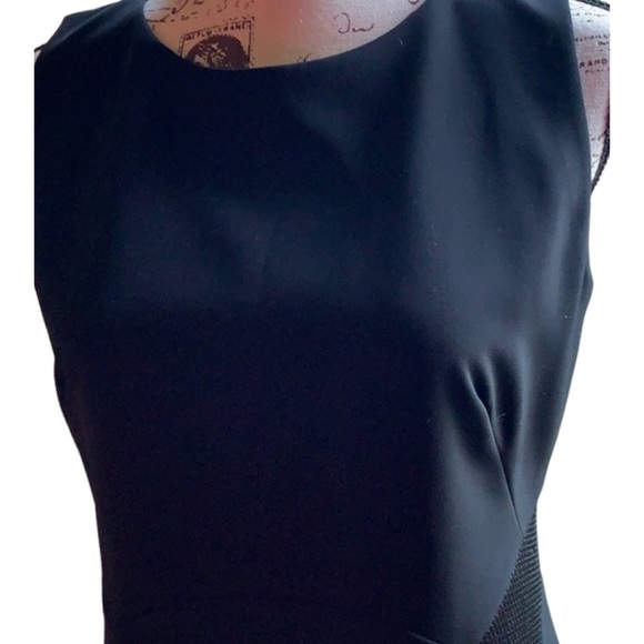 Lafayette 148 New York Faux Leather Inserts Sheath Dress - Picture 12 of 13